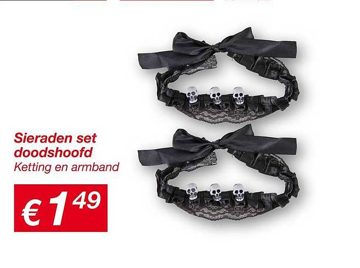 Sieraden set doodshoofd