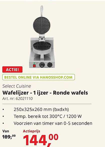 Wafelijzer - 1 ijzer - Ronde wafel