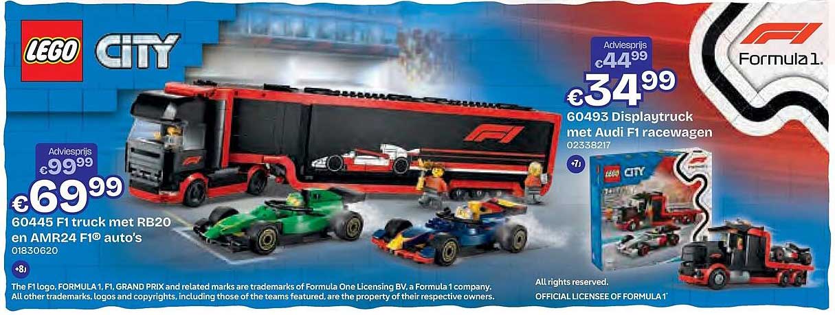 60445 F1 truck met RB20 en AMR24 F1® auto's