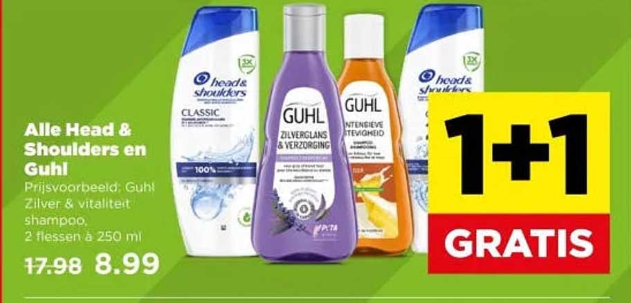 Alle Head & Shoulders en Guhl 1+1 GRATIS