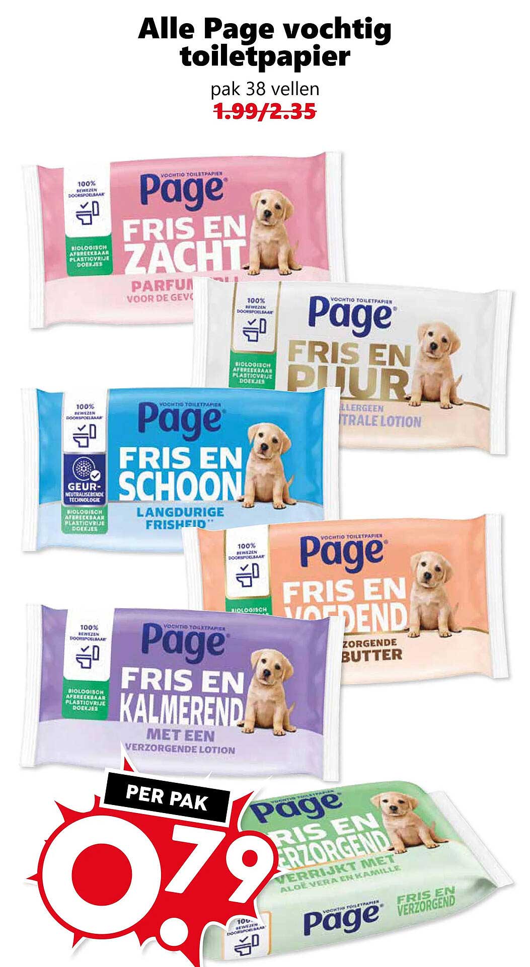 Alle Page vochtig toiletpapier pak 38 vellen