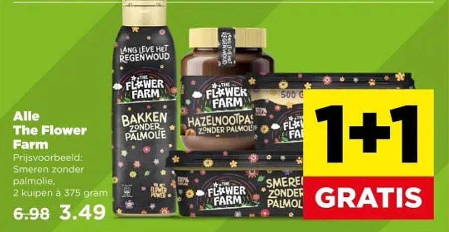 Alle The Flower Farm Prijsvoorbeeld: Smeren zonder palmolie, 2 kuipen à 375 gram 1+1 gratis