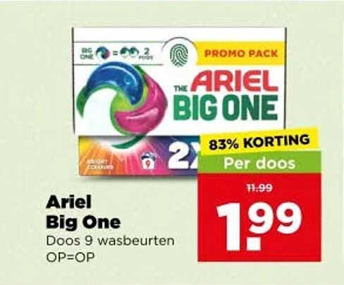 Ariel Big One Doos 9 wasbeurten OP=OP