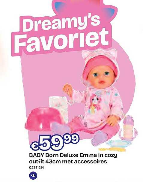 BABY Born Deluxe Emma in cozy outfit 43cm met accessoires