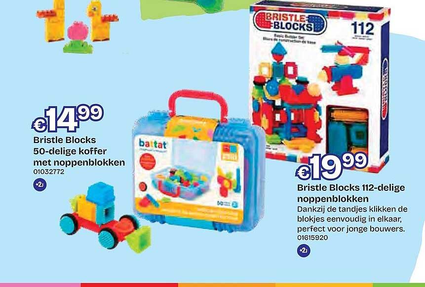Bristle Blocks 50-delige koffer met noppenblokken
