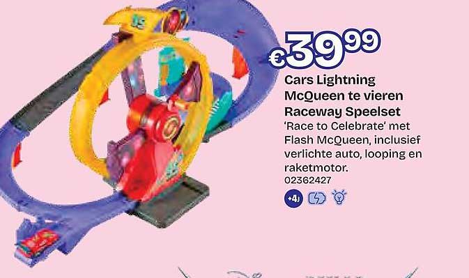 Cars Lightning McQueen te vieren Raceway Speelset