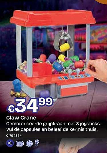 Claw Crane Gemotoriseerde grijpkraan met 3 joysticks. Vul de capsules en beleef de kermis thuis!