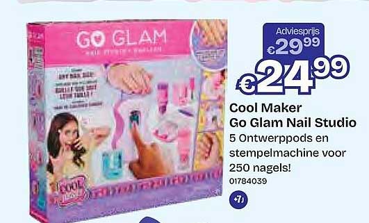 Cool Maker Go Glam Nail Studio 5 Ontwerppods en stempelmachine voor 250 nagels!