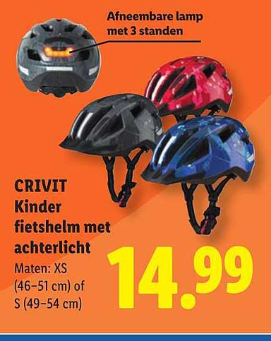 CRIVIT Kinder fietshelm met achterlicht