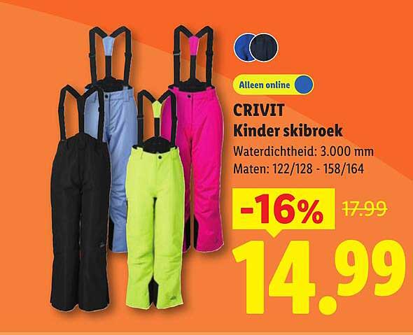 CRIVIT Kinder skibroek Alleen online -16%