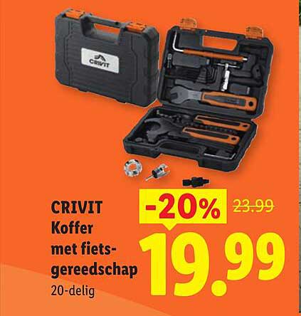 CRIVIT Koffer met fiets-gereedschap 20-delig