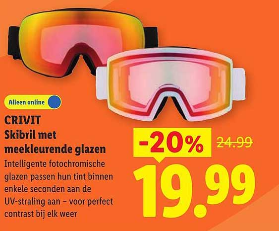 CRIVIT Skibril met meekleurende glazen -20%