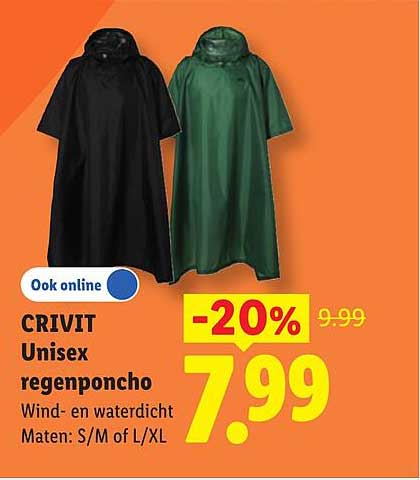 CRIVIT Unisex regenponcho -20%