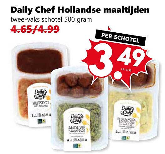 Daily Chef Hollandse maaltijden twee-vaks schotel 500 gram