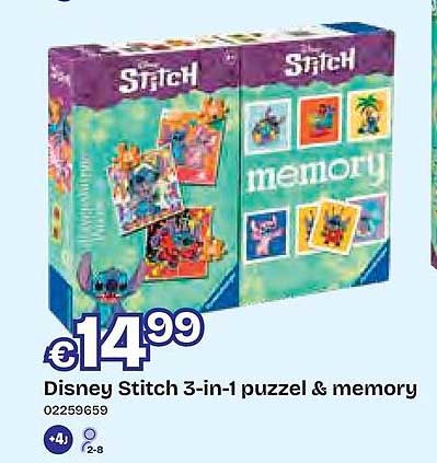 Disney Stitch 3-in-1 puzzel & memory