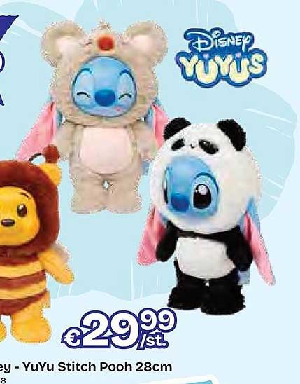 Disney YuYu Stitch Pooh 28cm
