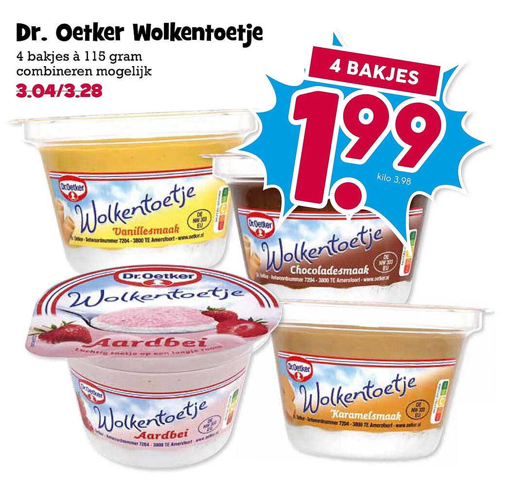 Dr. Oetker Wolkentoetje 4 bakjes 199