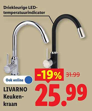Driekleurige LED-temperatuurindicator LIVARNO Keuken-kraan -19%