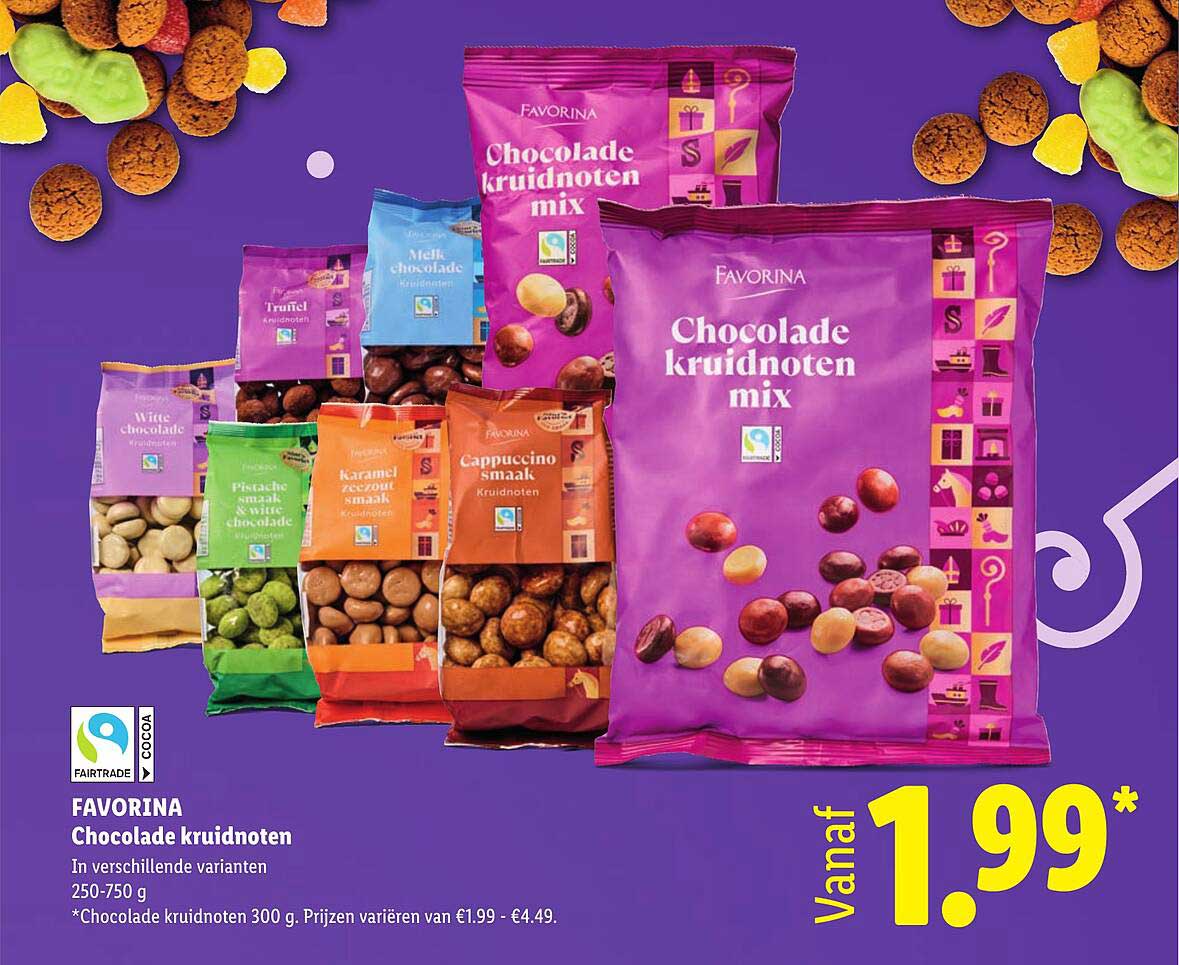 FAVORINA Chocolade kruidnoten In verschillende varianten 250-750 g