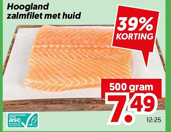 Hoogland zalmfilet met huid
