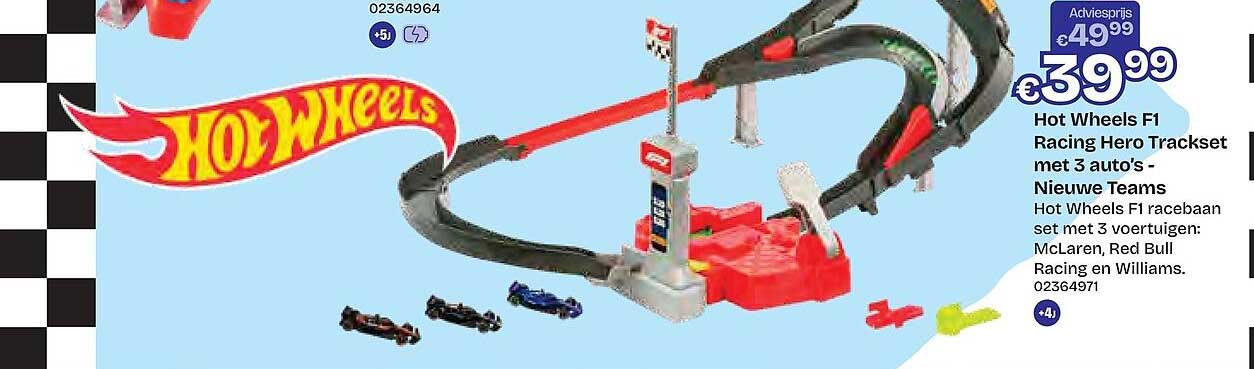 Hot Wheels F1 Racing Hero Trackset met 3 auto's - Nieuwe Teams