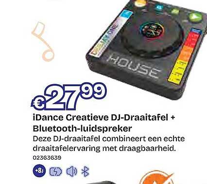 iDance Creatieve DJ-Draaitafel + Bluetooth-luidspreker
