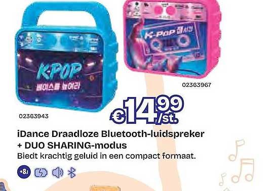iDance Draadloze Bluetooth-luidspreker + DUO SHARING-modus