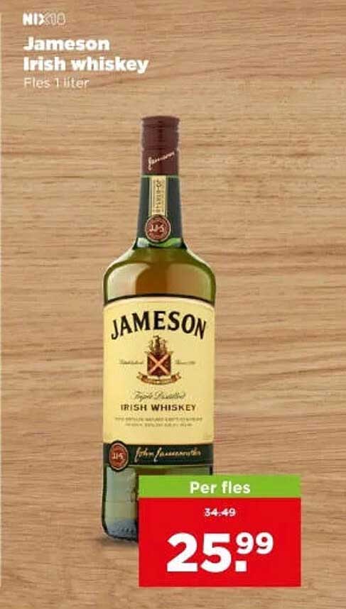 Jameson Irish whiskey Fles 1 liter