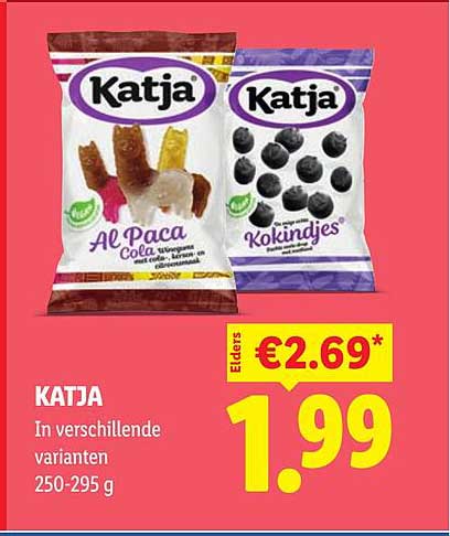 KATJA In verschillende varianten 250-295 g