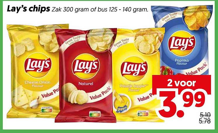 Lay's chips Zak 300 gram of bus 125 - 140 gram