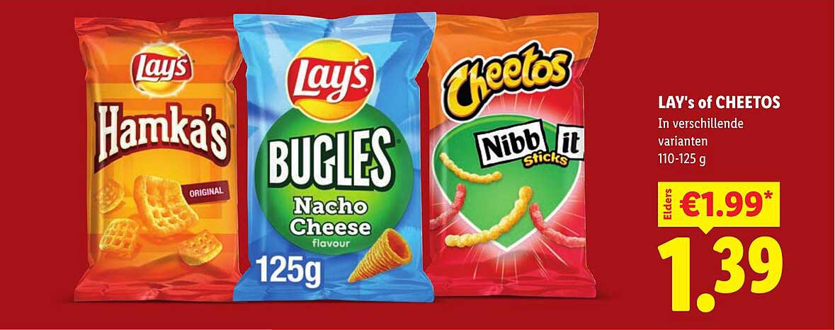LAY'S of CHEETOS In verschillende varianten 110-125 g