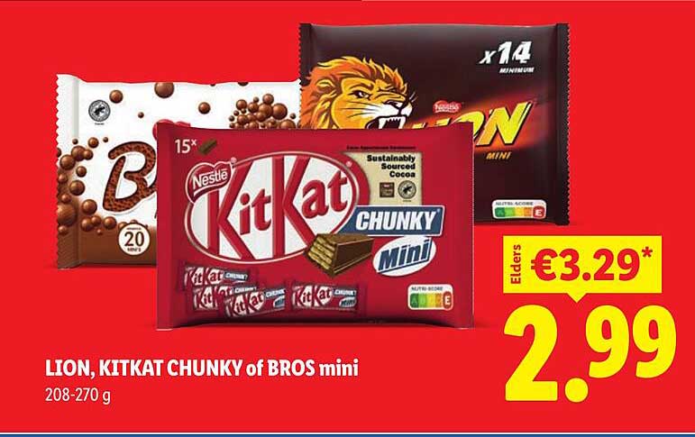 LION, KITKAT CHUNKY of BROS mini