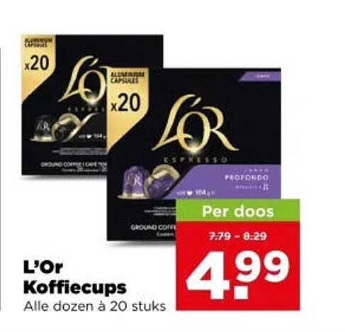 L’Or Koffiecups Alle dozen à 20 stuks