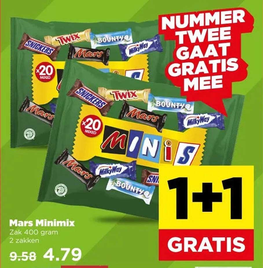 Mars Minimax Zak 400 gram 2 zakken 1+1 GRATIS