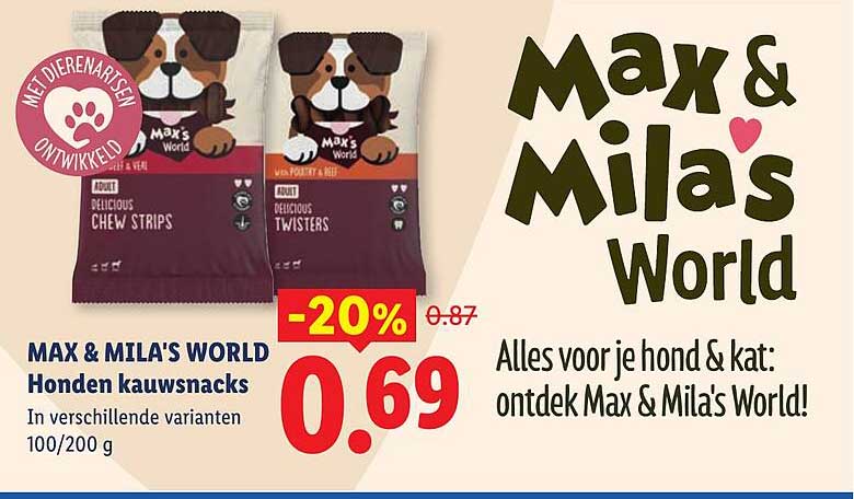 MAX & MILA'S WORLD Honden kauwsnacks