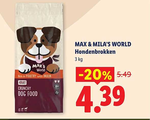 MAX & MILA'S WORLD Hondenbrokken 3 kg -20%