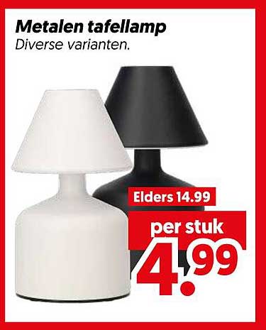 Metalen tafellamp Diverse varianten.