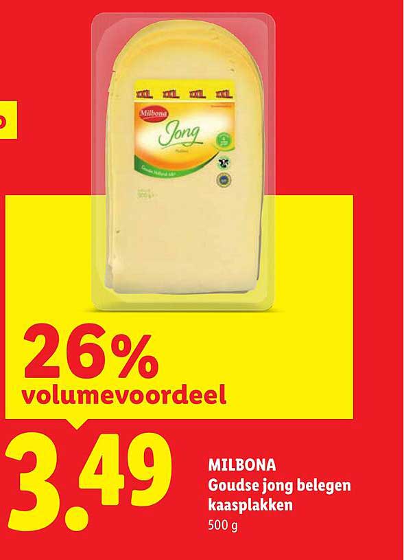 MILBONA Goudse jong belegen kaasplakken 26% volumевоordeel