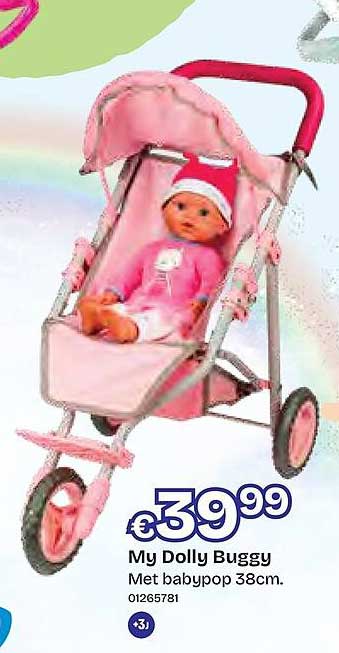 My Dolly Buggy Met babypop 38cm.