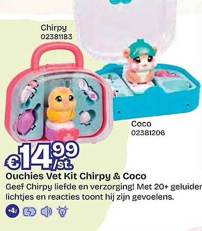 Ouchies Vet Kit Chirpy & Coco