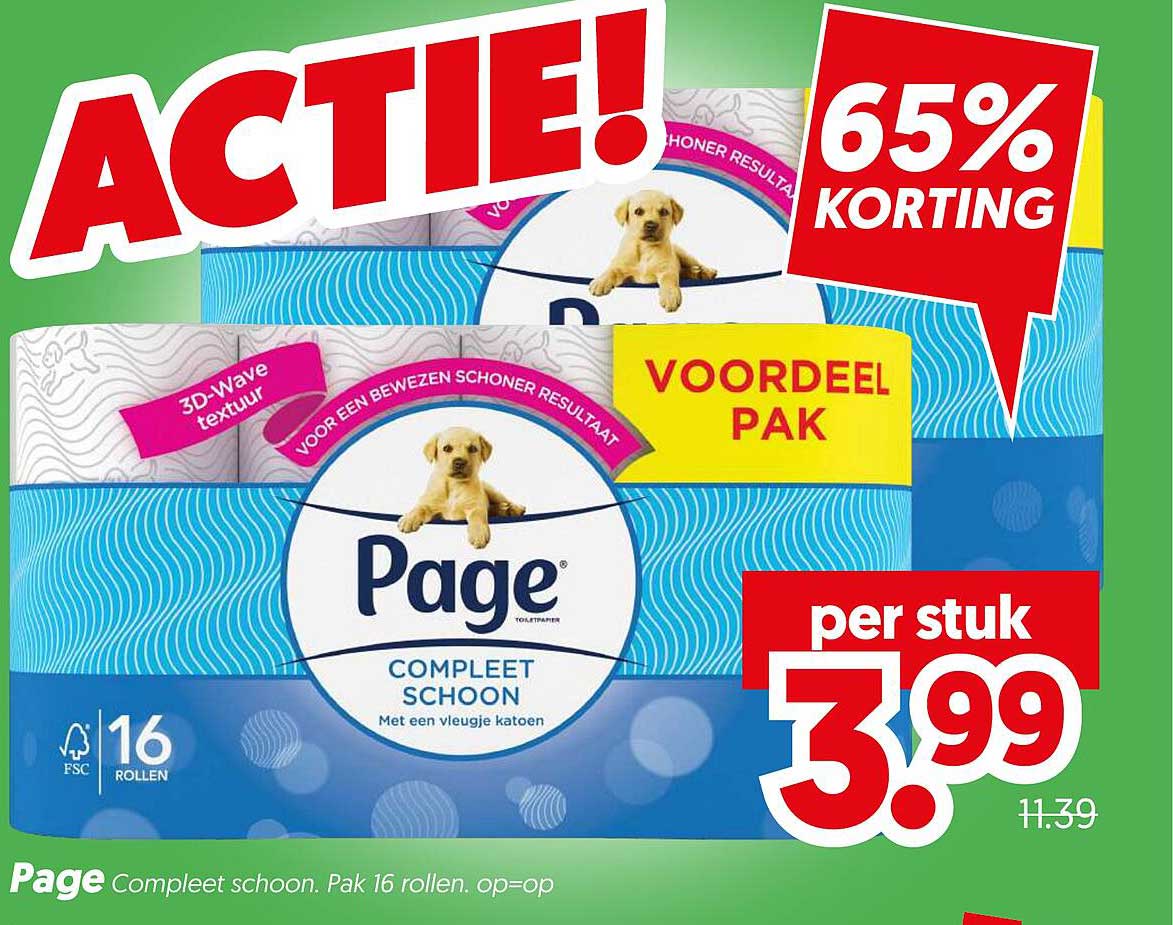 Page Compleet schoon. Pak 16 rollen. op=op