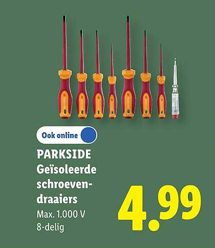 PARKSIDE Geïsoleerde schroevendraaiers Max. 1.000 V 8-delig