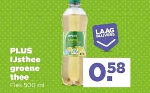 PLUS IJsthee groene thee Fles 500 ml
