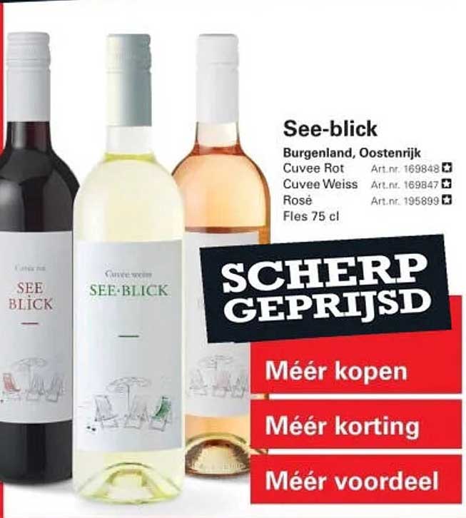 See-blick Burgenland, Oostenrijk Cuvee Rot Cuvee Weiss Rosé Fles 75 cl SCHERP GEPRIJSD