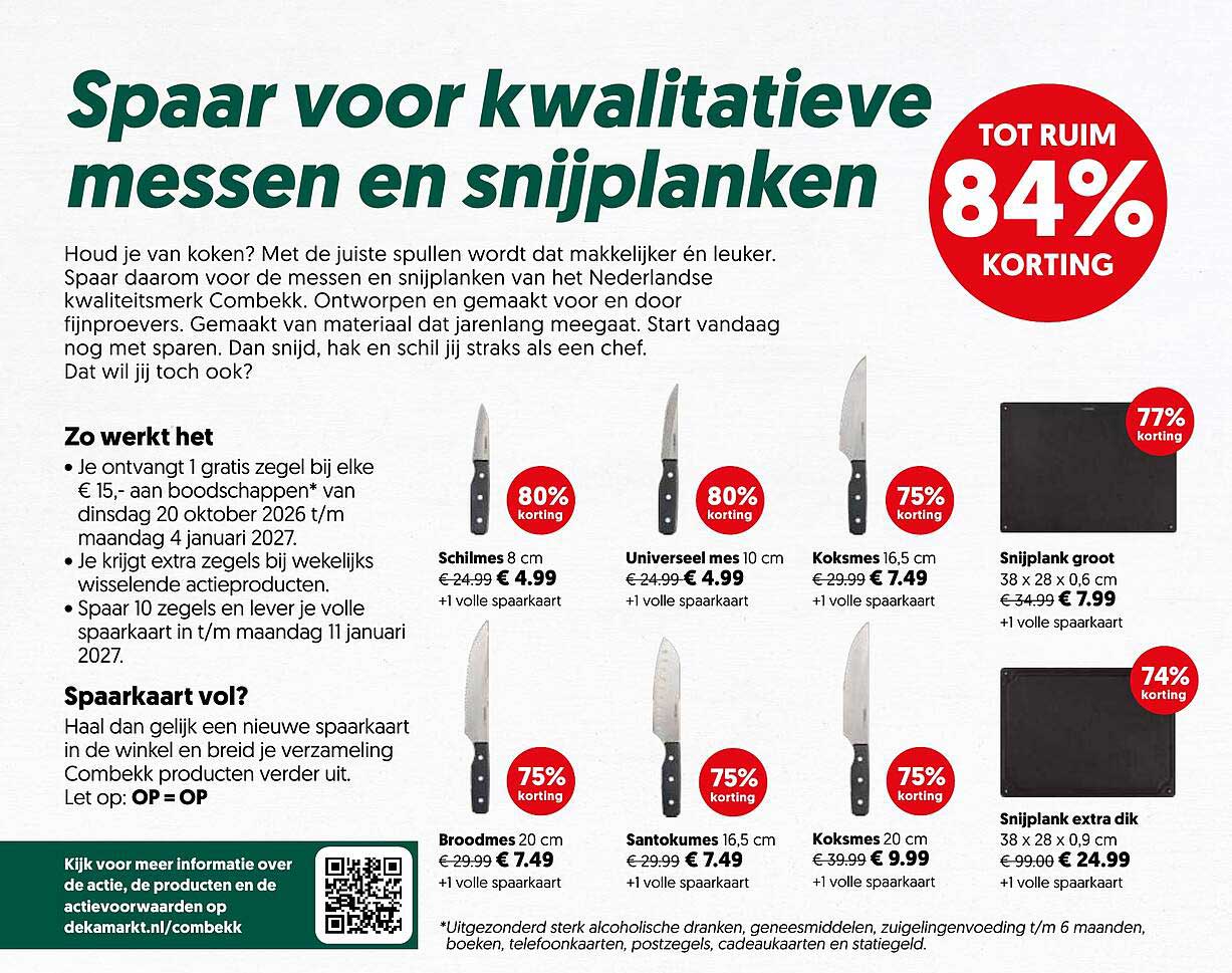 Spaar voor kwalitatieve messen en snijplanken