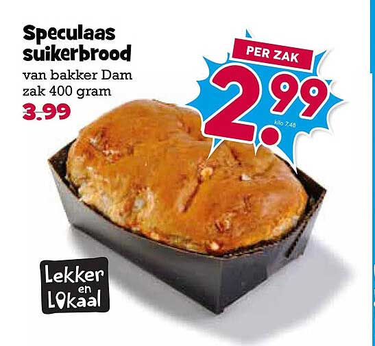 Speculaas suikerbrood van bakker Dam zak 400 gram