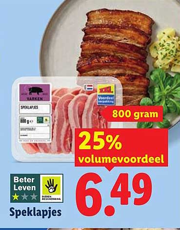 Speklapjes 25% volumevoordeel
