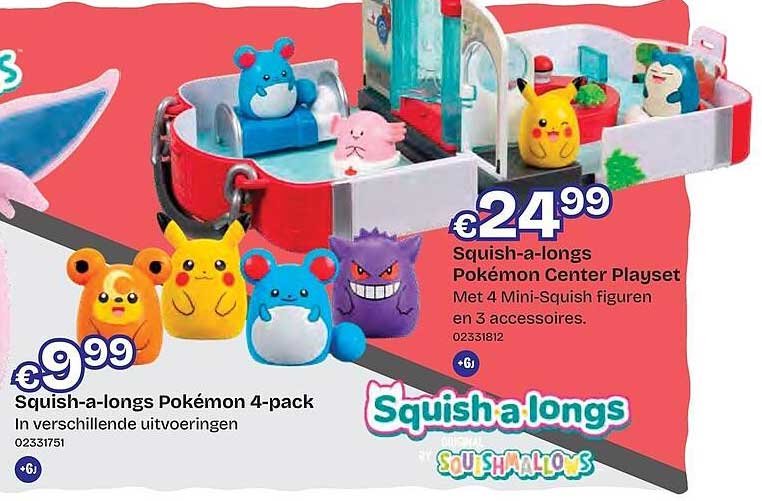 Squish-a-longs Pokémon 4-pack