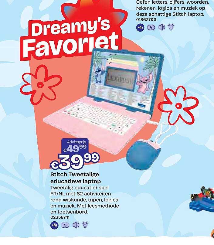 Stitch Tweetalige educatieve laptop