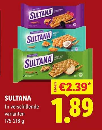 SULTANA In verschillende varianten 175-218 g